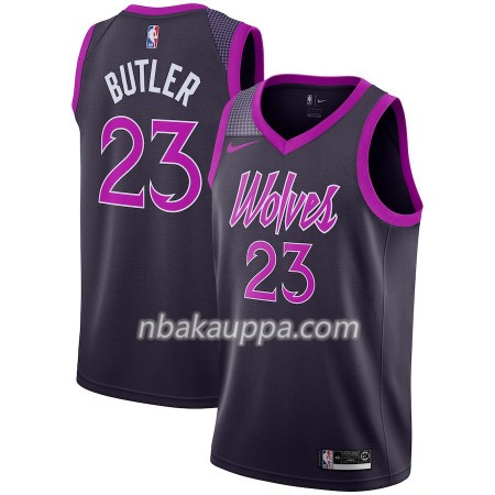 Minnesota Timberwolves Jimmy Butler 23 2018-19 Nike City Edition Violetti Pelipaidat Swingman - Miesten